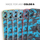 Bright Blue and Gray Digital Camouflage  - Protective Skin Wrap & Decal – Compatible with iPhone SE to iPhone 17 Pro Max (All Models)