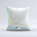 Bright Blue and Yellow Lines ink-Fuzed Decorative Throw Pillow