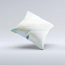 Bright Blue and Yellow Lines ink-Fuzed Decorative Throw Pillow