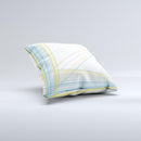 Bright Blue and Yellow Lines ink-Fuzed Decorative Throw Pillow