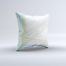 Bright Blue and Yellow Lines ink-Fuzed Decorative Throw Pillow