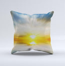 Bright Blurred Sunset Ink-Fuzed Decorative Throw Pillow