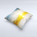 Bright Blurred Sunset Ink-Fuzed Decorative Throw Pillow