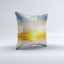 Bright Blurred Sunset Ink-Fuzed Decorative Throw Pillow