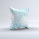 Bright Diagonal Blue Streaks ink-Fuzed Decorative Throw Pillow