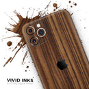 Bright Ebony Woodgrain 2 - Vinyl Skin Wrap for iPhone 17 Pro Max, 17 Pro, 17 Air, 17, 16 & All Models — Soft Matte or Ultra Gloss