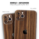 Bright Ebony Woodgrain 2 - Vinyl Skin Wrap for iPhone 17 Pro Max, 17 Pro, 17 Air, 17, 16 & All Models — Soft Matte or Ultra Gloss