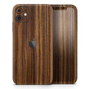 Bright Ebony Woodgrain 2 - Vinyl Skin Wrap for iPhone 17 Pro Max, 17 Pro, 17 Air, 17, 16 & All Models — Soft Matte or Ultra Gloss