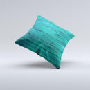 Bright Emerald Green Wood Planks ink-Fuzed Decorative Throw Pillow