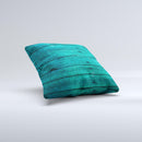 Bright Emerald Green Wood Planks ink-Fuzed Decorative Throw Pillow