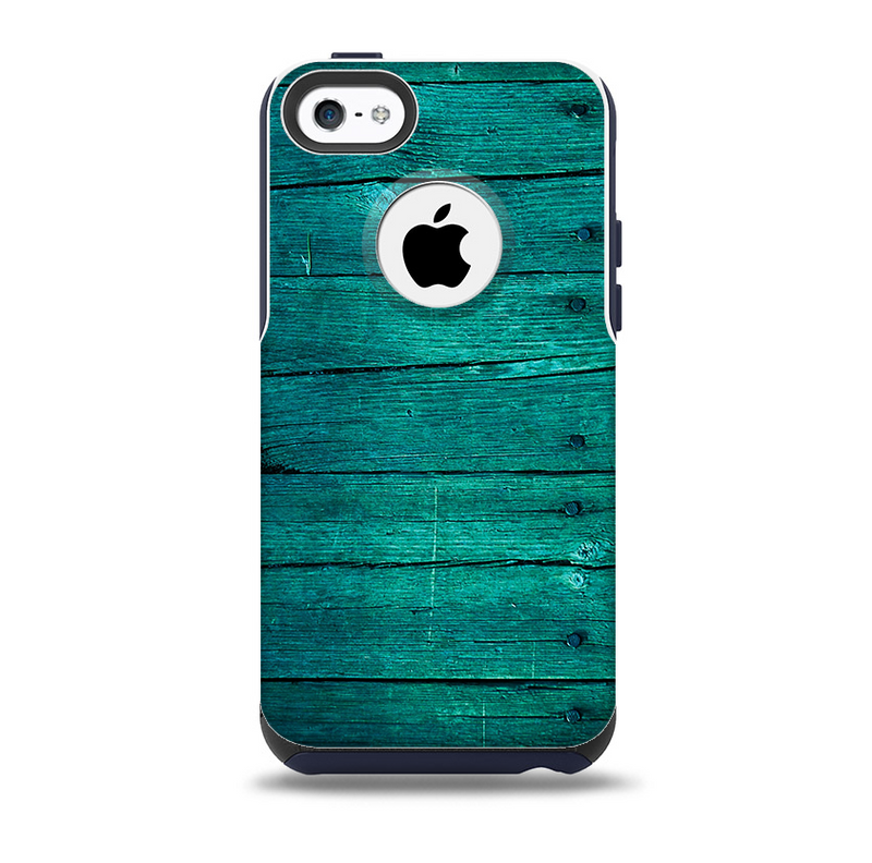 Bright Emerald Green Wood Planks Skin for the iPhone 5c OtterBox Commuter Case