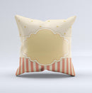 Bright Glossy Gold Polka Striped Label ink-Fuzed Decorative Throw Pillow
