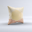 Bright Glossy Gold Polka Striped Label ink-Fuzed Decorative Throw Pillow