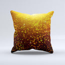 Bright Gold Glowing Sparks Ink-Fuzed Decorative Throw Pillow