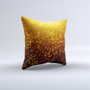 Bright Gold Glowing Sparks Ink-Fuzed Decorative Throw Pillow