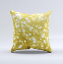 Bright Golden Unfocused Droplets ink-Fuzed Decorative Throw Pillow