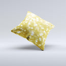 Bright Golden Unfocused Droplets ink-Fuzed Decorative Throw Pillow