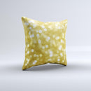 Bright Golden Unfocused Droplets ink-Fuzed Decorative Throw Pillow