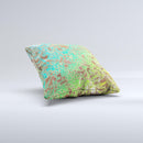 Bright Green Floral Laced Ink-Fuzed Decorative Throw Pillow