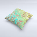 Bright Green Floral Laced Ink-Fuzed Decorative Throw Pillow