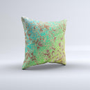 Bright Green Floral Laced Ink-Fuzed Decorative Throw Pillow