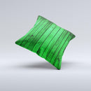 Bright Green Highlighted Wood Ink-Fuzed Decorative Throw Pillow