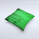 Bright Green Highlighted Wood Ink-Fuzed Decorative Throw Pillow