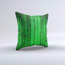 Bright Green Highlighted Wood Ink-Fuzed Decorative Throw Pillow