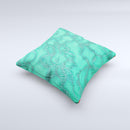 Bright Green Textile Lace Ink-Fuzed Decorative Throw Pillow