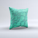 Bright Green Textile Lace Ink-Fuzed Decorative Throw Pillow