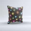 Bright Loopy Circle Extract Ink-Fuzed Decorative Throw Pillow