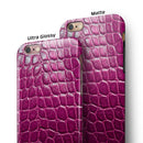 Bright Magenta Aligator Skin iPhone 6/6s or 6/6s Plus 2-Piece Hybrid INK-Fuzed Case