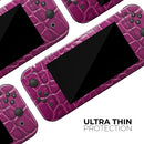 Bright Magenta Aligator Skin // Skin Decal Wrap Kit for Nintendo Switch Console & Dock, Joy-Cons, Pro Controller, Lite, 3DS XL, 2DS XL, DSi, or Wii - Vinyl Skin Wrap for Nintendo Switch 2, OLED, Lite, Pro Controller, Wii & Classic Handhelds
