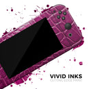 Bright Magenta Aligator Skin // Skin Decal Wrap Kit for Nintendo Switch Console & Dock, Joy-Cons, Pro Controller, Lite, 3DS XL, 2DS XL, DSi, or Wii - Vinyl Skin Wrap for Nintendo Switch 2, OLED, Lite, Pro Controller, Wii & Classic Handhelds