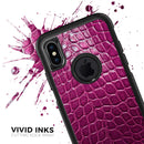 Bright Magenta Aligator Skin  - Skin Kit for the iPhone OtterBox Cases