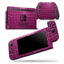 Bright Magenta Aligator Skin  - Skin Wrap Decal for Nintendo Switch Lite Console & Dock - 3DS XL - 2DS - Pro - DSi - Wii - Joy-Con Gaming Controller