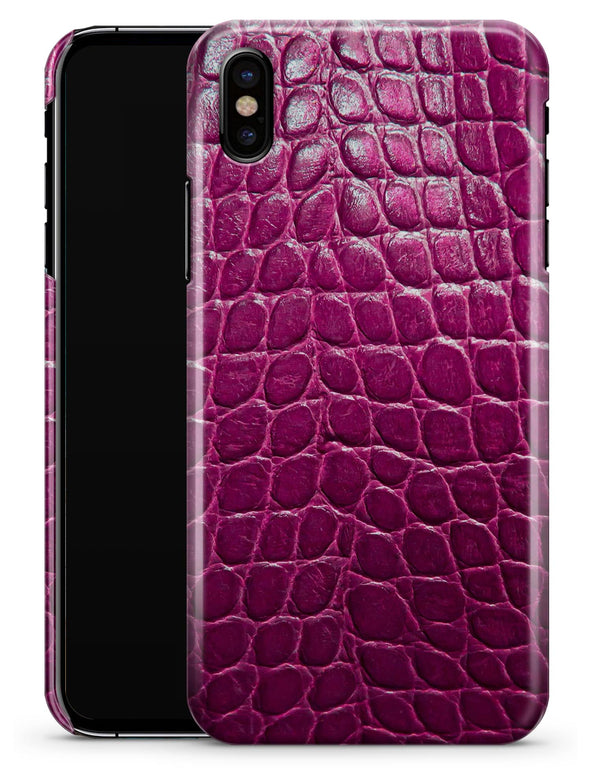 Bright Magenta Aligator Skin  - iPhone X Clipit Case