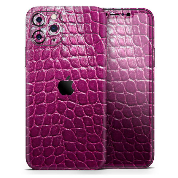 Bright Magenta Aligator Skin  - Skin-Kit compatible with the Apple iPhone 13, 13 Pro Max, 13 Mini, 13 Pro, iPhone 12, iPhone 11 (All iPhones Available)