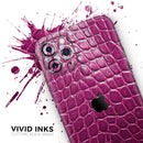 Bright Magenta Aligator Skin   - Protective Skin Wrap & Decal – Compatible with iPhone SE to iPhone 17 Pro Max (All Models)