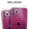 Bright Magenta Aligator Skin  - Skin-Kit compatible with the Apple iPhone 13, 13 Pro Max, 13 Mini, 13 Pro, iPhone 12, iPhone 11 (All iPhones Available)