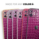 Bright Magenta Aligator Skin   - Protective Skin Wrap & Decal – Compatible with iPhone SE to iPhone 17 Pro Max (All Models)