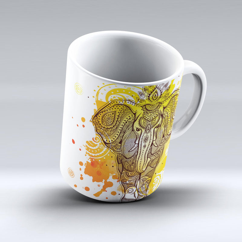 The-Bright-Orange-Ethnic-Elephant-ink-fuzed-Ceramic-Coffee-Mug