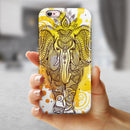 Bright Orange Ethnic Elephant iPhone 6/6s or 6/6s Plus 2-Piece Hybrid INK-Fuzed Case