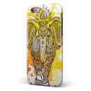 Bright Orange Ethnic Elephant iPhone 6/6s or 6/6s Plus 2-Piece Hybrid INK-Fuzed Case