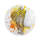 Bright Orange Ethnic Elephant// WaterProof Rubber Foam Backed Anti-Slip Mouse Pad for Home Work Office or Gaming Computer Desk