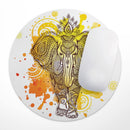 Bright Orange Ethnic Elephant// WaterProof Rubber Foam Backed Anti-Slip Mouse Pad for Home Work Office or Gaming Computer Desk