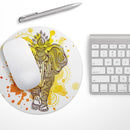 Bright Orange Ethnic Elephant// WaterProof Rubber Foam Backed Anti-Slip Mouse Pad for Home Work Office or Gaming Computer Desk