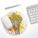 Bright Orange Ethnic Elephant// WaterProof Rubber Foam Backed Anti-Slip Mouse Pad for Home Work Office or Gaming Computer Desk