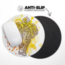 Bright Orange Ethnic Elephant// WaterProof Rubber Foam Backed Anti-Slip Mouse Pad for Home Work Office or Gaming Computer Desk