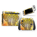 Bright Orange Ethnic Elephant // Skin Decal Wrap Kit for Nintendo Switch Console & Dock, Joy-Cons, Pro Controller, Lite, 3DS XL, 2DS XL, DSi, or Wii - Vinyl Skin Wrap for Nintendo Switch 2, OLED, Lite, Pro Controller, Wii & Classic Handhelds